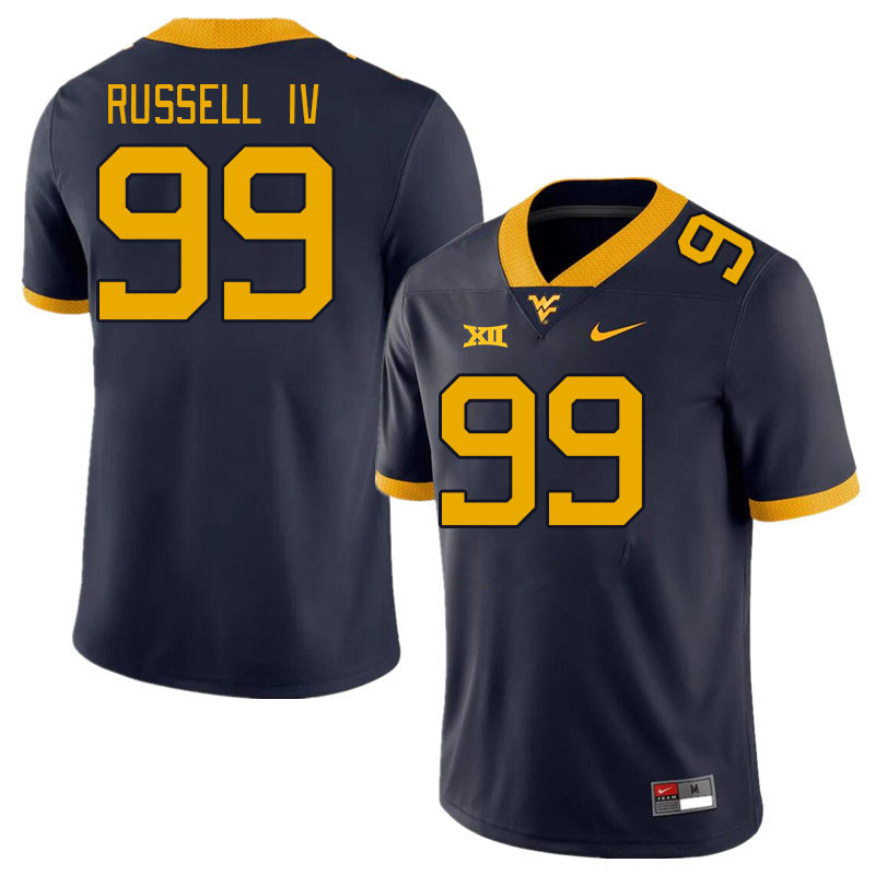 Men #99 Hammond Russell IV West Virginia Mountaineers College Football Jerseys Stitched Sale-Navy